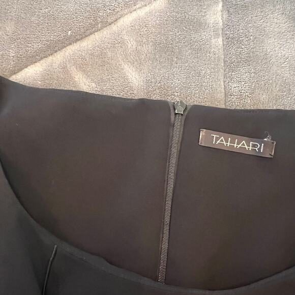 Tahari Long Black Evening Gown Dress with Slit Size 2 - Picture 16 of 16